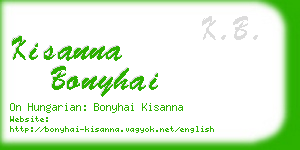 kisanna bonyhai business card